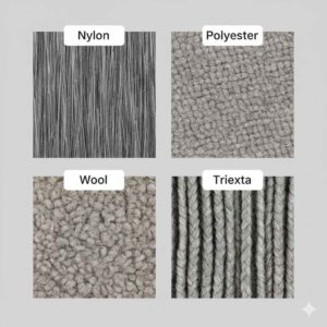 Comparison of carpet fiber types like nylon, wool, polyester and triexta for pet-safe cleaning Ames Iowa.