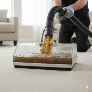 Subsurface extraction tool removing pet urine from carpet padding