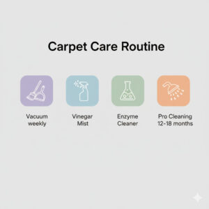 Monthly carpet care routine for pet owners in Ames Iowa.
