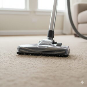 Pre-vacuuming carpet before professional carpet cleaning