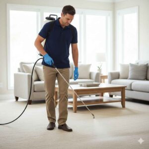 Professional Scotchgard application after carpet cleaning