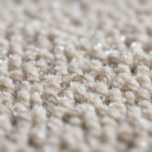 Liquid beading on carpet fibers protected with Scotchgard