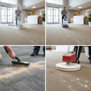 Commercial carpet cleaning methods in Ames Iowa including hot water extraction, encapsulation, dry compound, and bonnet cleaning